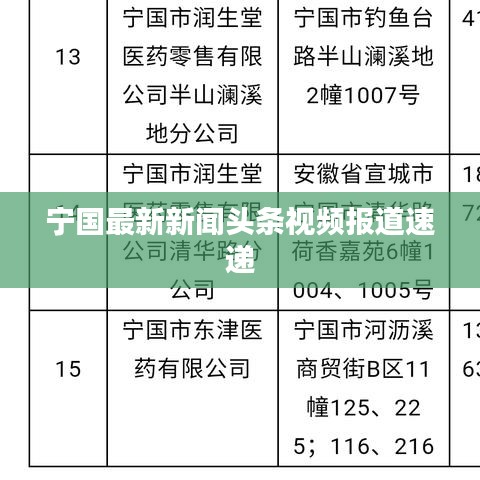 宁国最新新闻头条视频报道速递