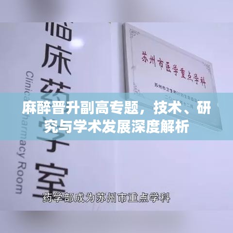 麻醉晋升副高专题，技术、研究与学术发展深度解析